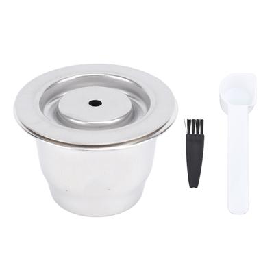 Reusable Coffee Capsules Pod Stainless Steel Reusable Refillable Coffee Filter with Brush Spoon