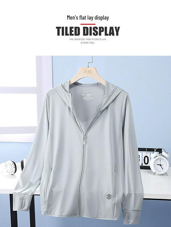 

Женская летняя куртка из ледяного шелка с защитой от УФ-лучей на 2025 год - Тонкий, дышащий, солнцезащитный кардиган 2XL серый