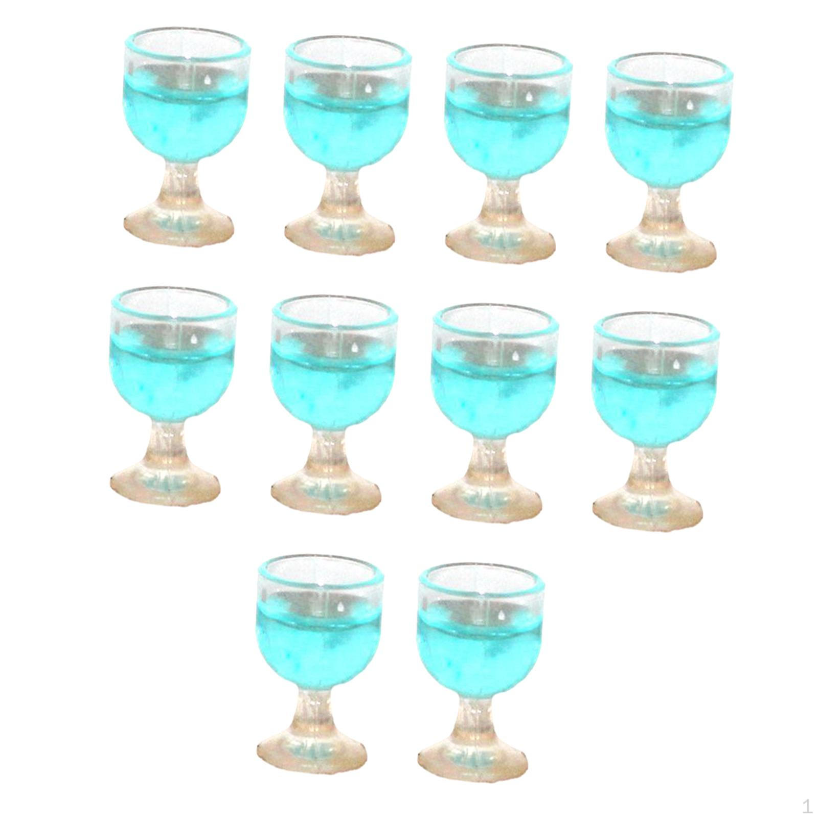 

10 шт. 1/12 миниатюрный бокал для вина кукольный домик стакан для воды мини-столовая шампанское светло-синий