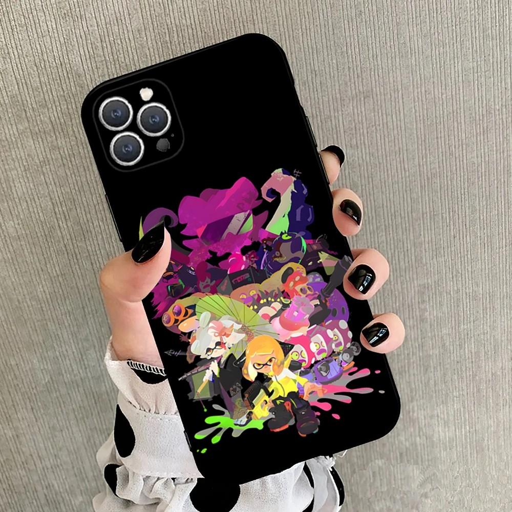Game S-Splatoon 2 3 Phone Case For iPhone 15,14,13,12,11,Plus,Pro Max,XS,X,XR,SE,Mini,8,7 Soft Silicone Black Cover