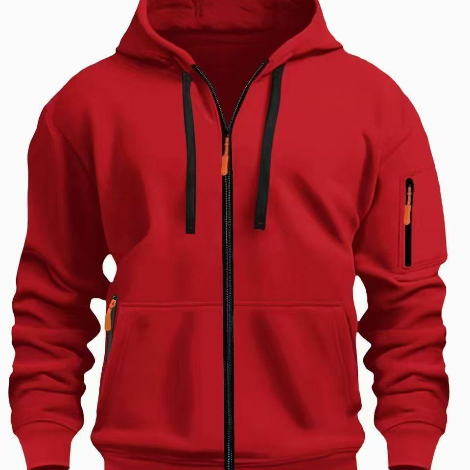 Felpa con cappuccio sportiva trendy europea e americana con zip - Perfetta per l'autunno e l'inverno