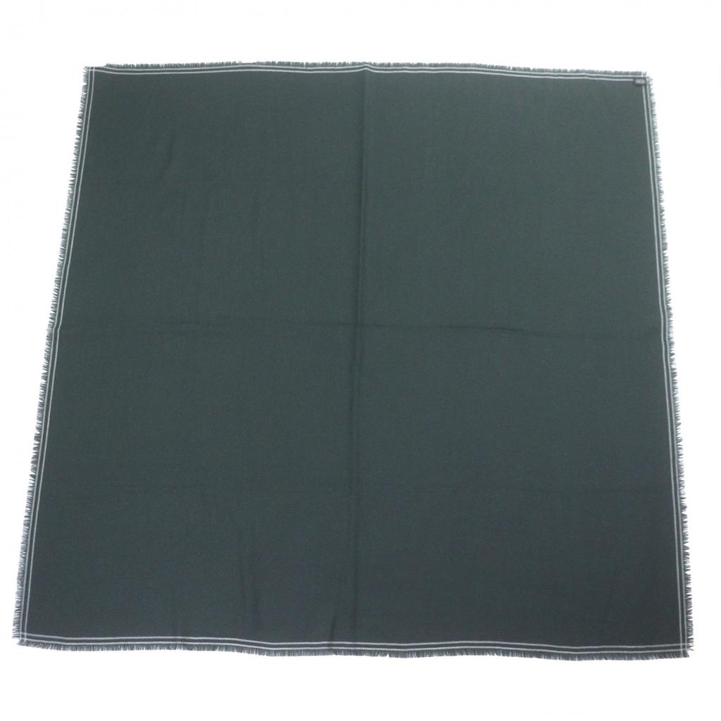 Excellent HERMES Scarf Large fringed stole gray cashmere mens Used