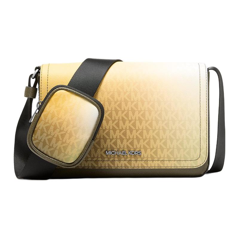 MICHAEL KORS COOPER Brand Logo Classic Coated Canvas Crossbody Shoulder Bag Small Men s Yellow жёлтый