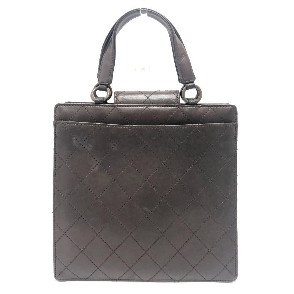 CHANEL Matelasse Turn lock Handbag Bag Backpack Hand Bag Calfskin Brown