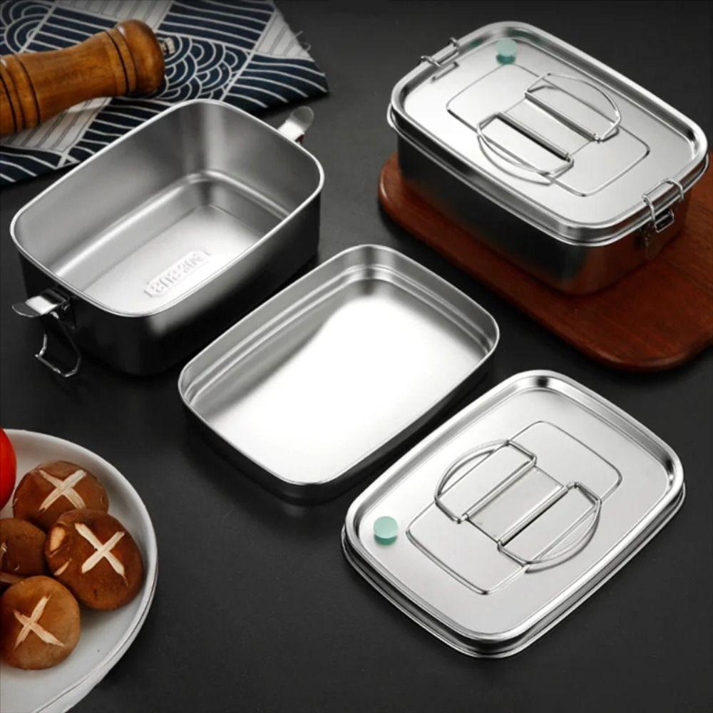 Leakproof Cover Stainless Steel Lunch Box 304 Stainless Steel Portable Food Container  School