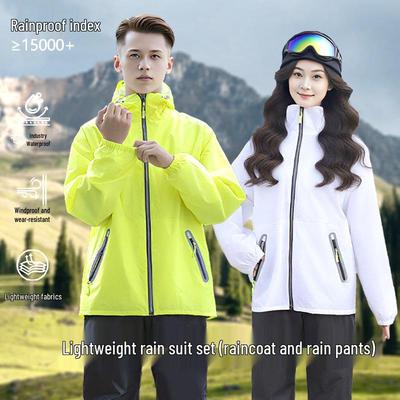 Herren Ultra-dünnes Regenmantel und Hose Set: Regenfest, Leicht, Tragbar, Atmungsaktiv für Outdoor-Fahrer