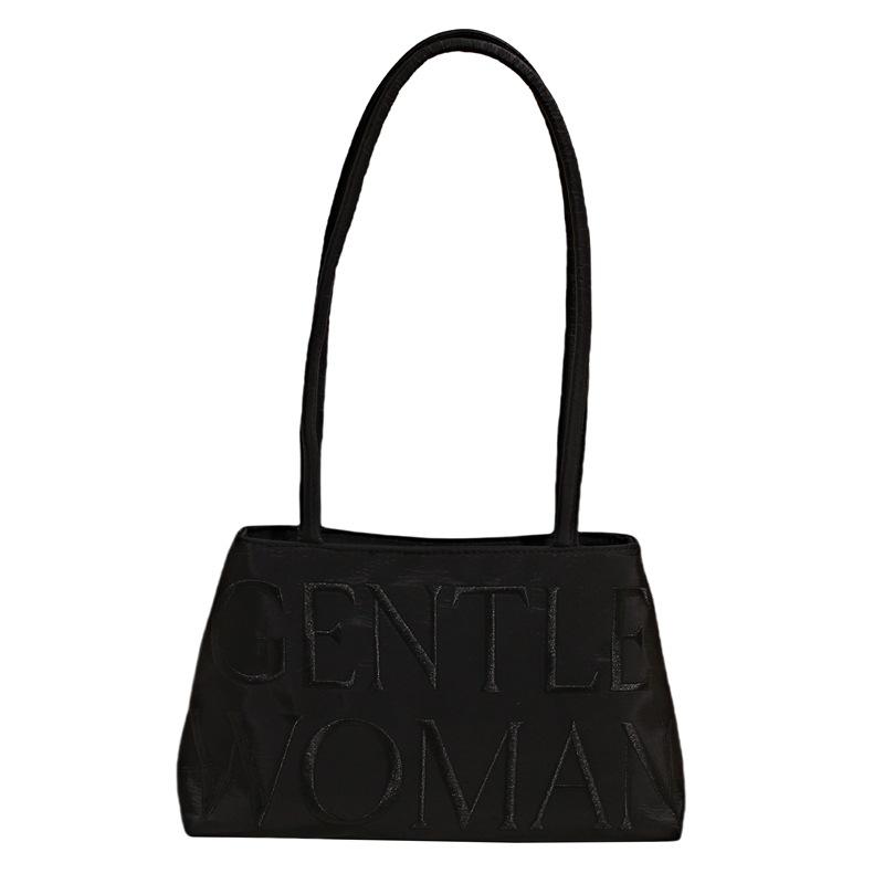 

Fashion new Korean version niche ins style letter embroidery underarm bag commuting versatile design single shoulder women s bag чёрный