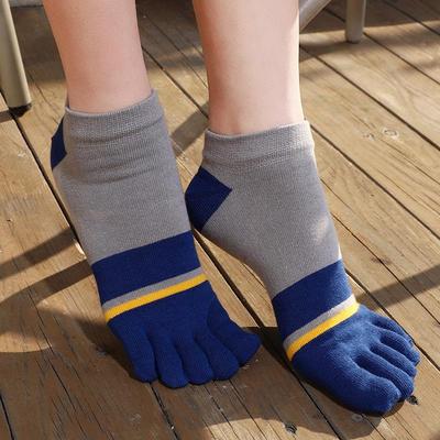 Men's Cotton Five-Toe Sports Socks - Breathable Split-Toe Design for Spring/Summer
