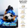 1PC Custom Name Soccer Ball" Flannel Blankets Patterns Throw Blanket All-Season Soft Gift for Couch, Bed, Camping Gifts