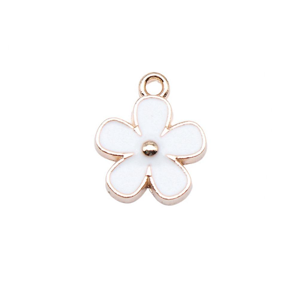 Enamel Charms Multi Color Flower Pendants For Floral Themed Jewelry