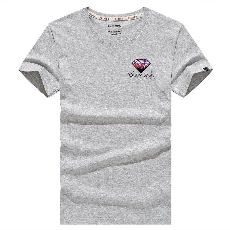 Men's Large White Round Neck Loose-Fit Short-Sleeve T-Shirt