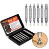 6PCS Screw Extractor Set for Damaged and Broken Bolt Removal High Hardness HSS Drill Bits with Double Headed Design
