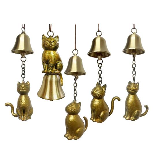Cat Wind Chime Outdoor Kitten Design Wind Chime Garden Metal Cat Statue Hanging Memorial Ornament for Porch Decoration Cat Lovers Gift