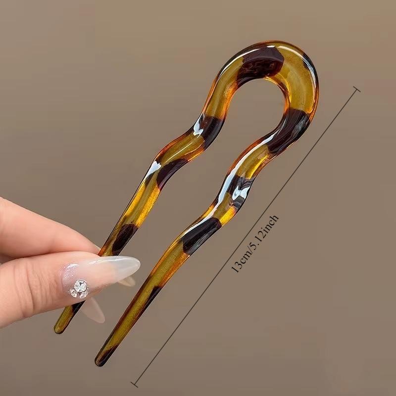 Horquilla para el Cabello en Forma de U Moda Acetato de Carey Acrílico Pasador Geométrico Tocado Palillos para el Cabello Accesorios para el Cabello para Mujeres Niñas