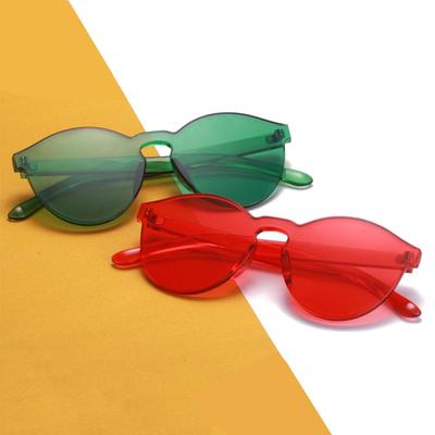 Kollased ümmargused toonitud läätsed Päikeseprillid Naistele Mehed Brändi Disainerprillid Naistele Rimdeta prillid