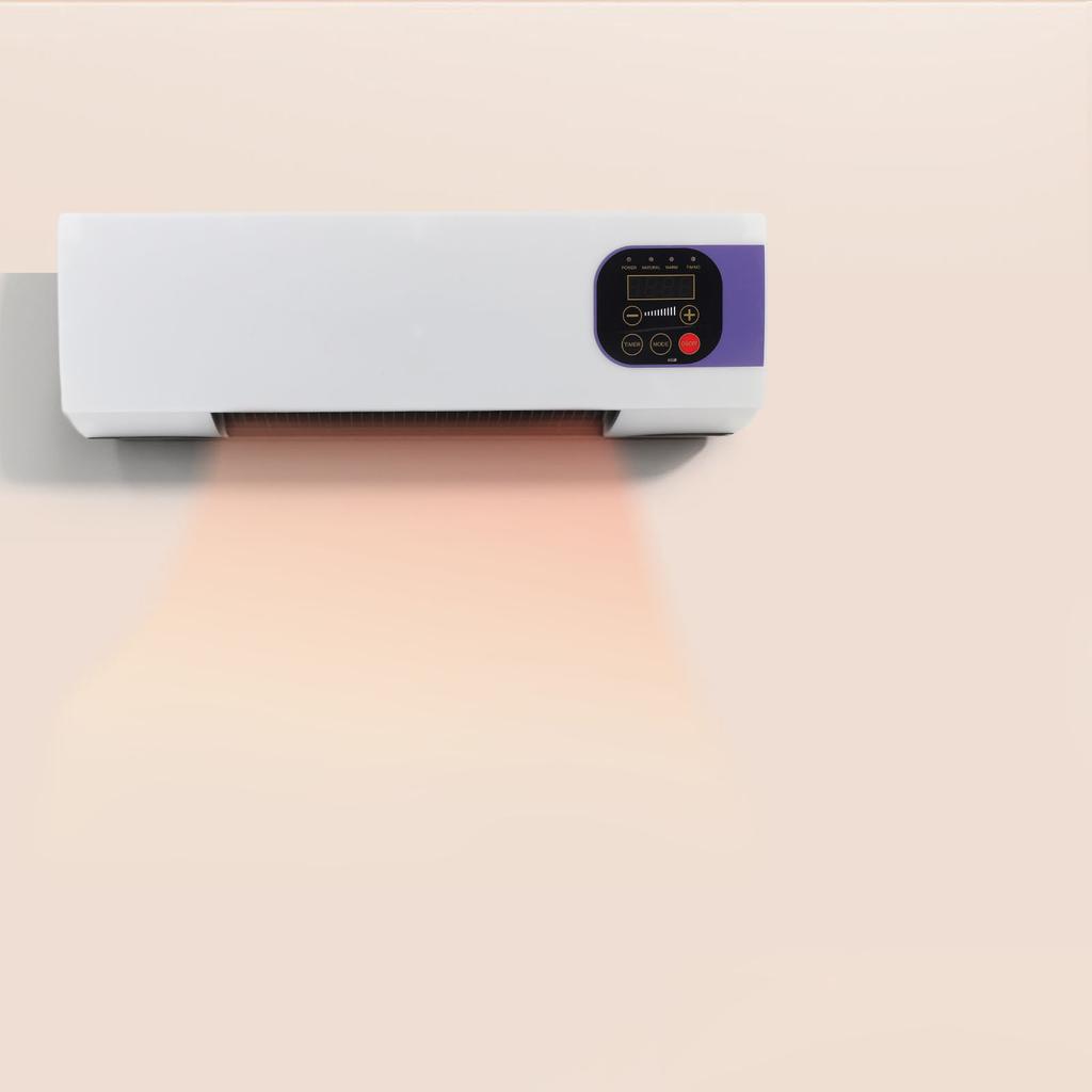 Wall Heater for Indoor Use PTC Heating 3 Speed Level Smart Timer Remote Control Low Noise Electric W