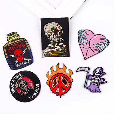6 st/förpackning Smältbar broderilapp Strykplåster för kläder Termoadhesiva plåster för jackor Jeans Ryggsäck Strykbar sylapp