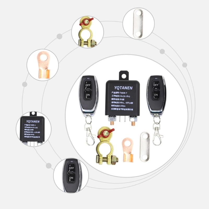Fernbedienbarer Batterietrennschalter für Autos, Wohnmobile, Lkw DC12V 200A Kabellose Fernbedienung Diebstahlschutz Einfache Bedienung