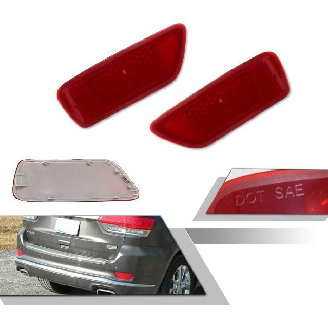 GTINTHEBOX Red Lens Rear Bumper Reflector Light Lamp Compatible with Jeep Grand Cherokee 2012-2018, Patriot 2013-2017, Compass 2011-2016,Dodge