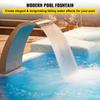 SucceBuy 60x30/40x20cm Pool Fountain Waterfall Stainless Steel Fountain Pond Garden Swimming Feature Decorative Hardware Faucet