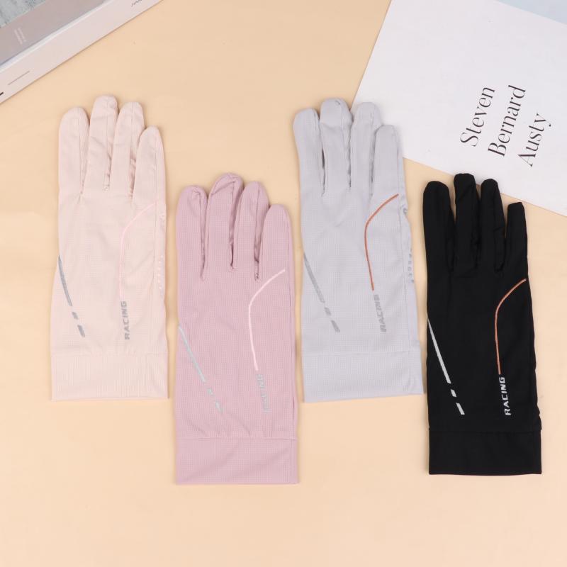 1Pair Sun Protection Gloves Sunscreen Breathable Anti-Uv Cooling Fabric Slip Gloves For Outdoor Cycling Driving