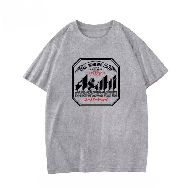 2025 Summer New Japan Asahi Beer T-shirt Asahi Japanese Beer Short-sleeved Japanese Loose Men and Women Couple Top