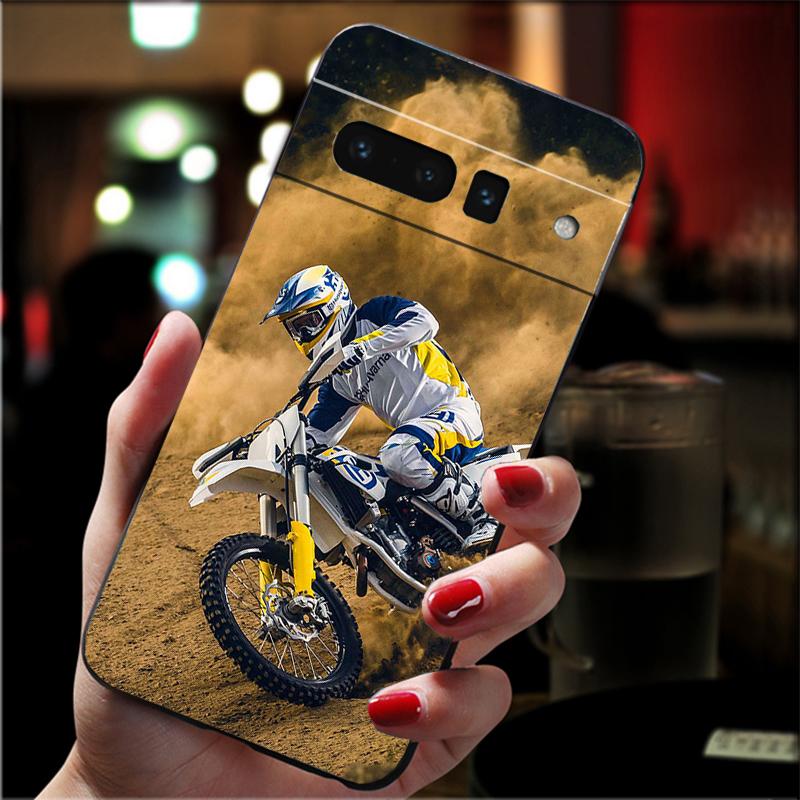 Moto Cross Motorcycle Sports Phone Case for Google Pixel 7 Pro 7 6A 6 Pro 5A 4A 3A Pixel 4 XL Pixel 5 6 4 3 XL 3A XL 2 XL Funda