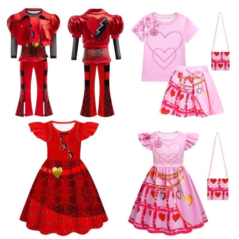 Halloween Vampire Descendants 4 Children'S Flying Sleeve Dress 2D Printed Children'S Suit Skirt