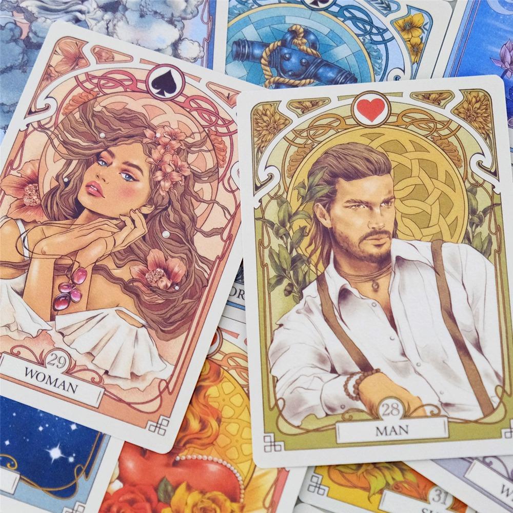 Romantic Lenormand Oracle 10.5*7.5cm Floral Motifs of The Art Nouveau Style 37 Pcs Cards (with 1 Special Card)