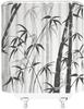 Black And White Ink Bamboo Forest Pattern Waterproof Shower Curtain 180X200Cm - Zen Style Bath Curtain For Spa Decor