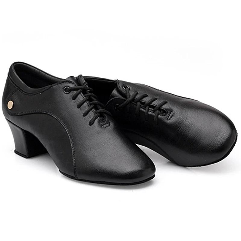 Women's Latin Dance Ballroom Corium Shoes Modern Jazz Dance Shoe Ladies Black Salsa Dancing Shoes Teacher Sports Shoe