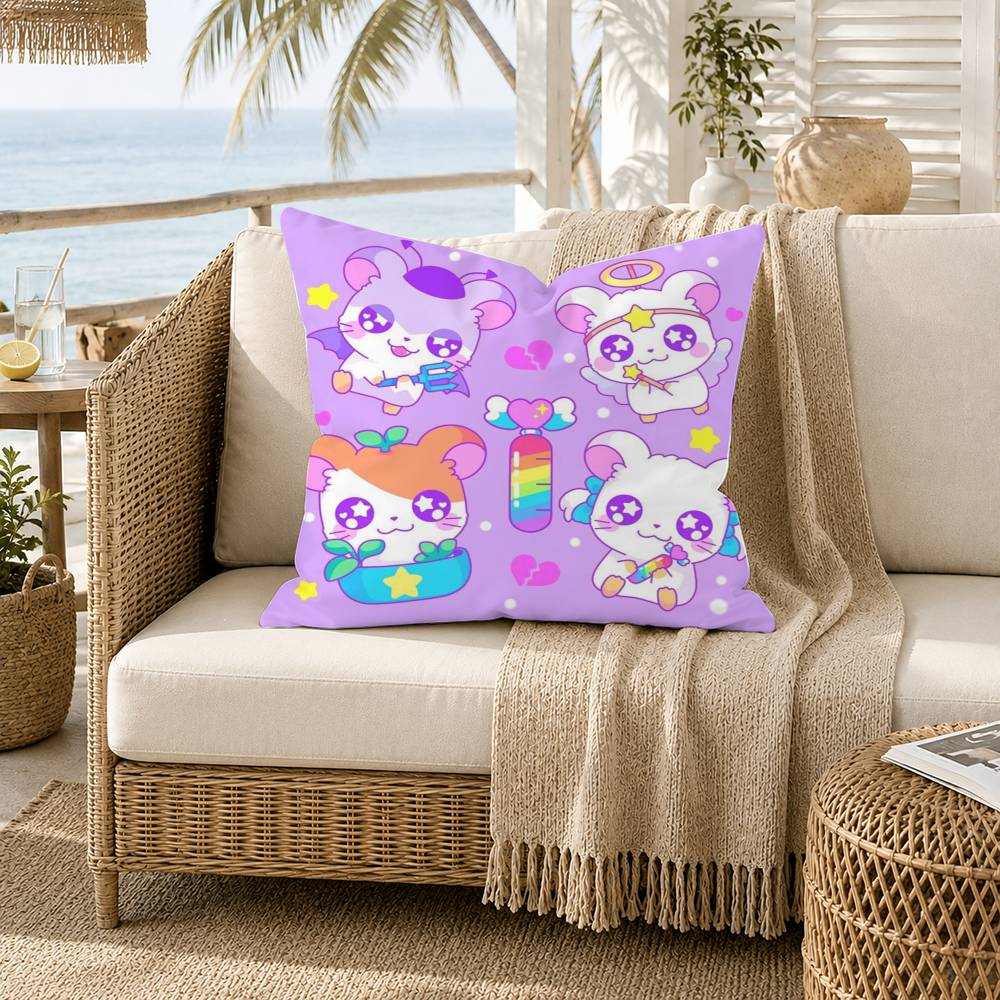 CUTE HHamtaro Kawaii World Pillow Case for Sofa Living Room Home office Decor Protective Cover