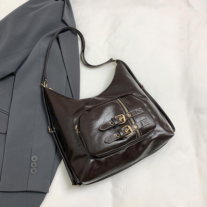 Fashion PU Leather Shoulder Bag Multifunctional Large Capacity Crossbody Bag Casual Underarm Bag Women KTB