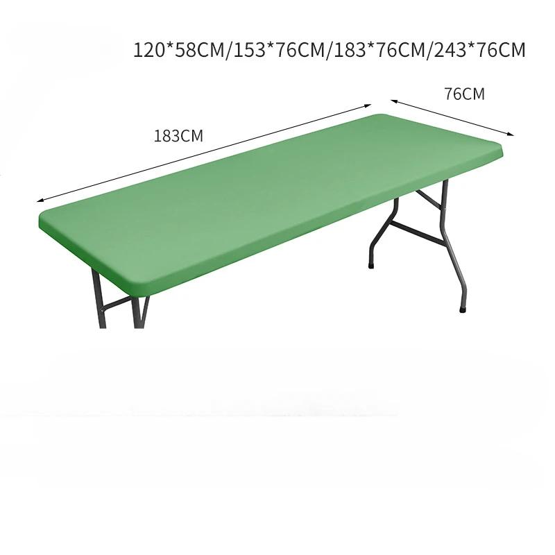 Elastic Square Tablecloth Cocktail Fitted Spandex Stretch Rectangle Table Covers Caps Solid Color Table Topper 4 Size