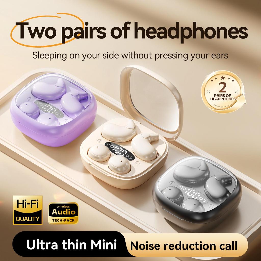 New Smart M126 Dual Bluetooth Sleep Earphones - 2 Pairs with Private Mold Design