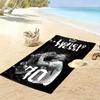 Messi Flame Print Beach Towel, Large Soft Quick Dry Towel for Beach Camping Swimming