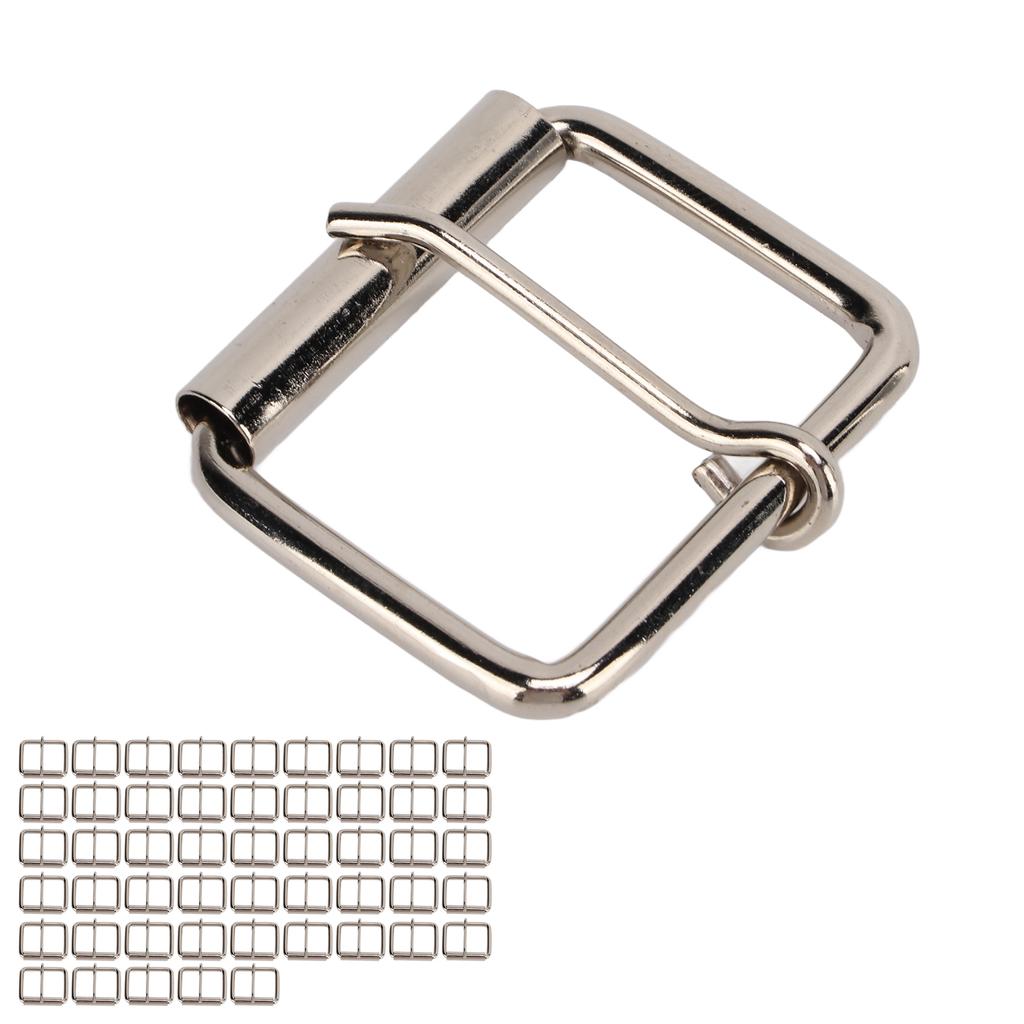 50 Pcs Belt Pin Buckle Metal Adjustable Strap Roller Buckles for Dog Collar Chest Strap Bags Leather Belt