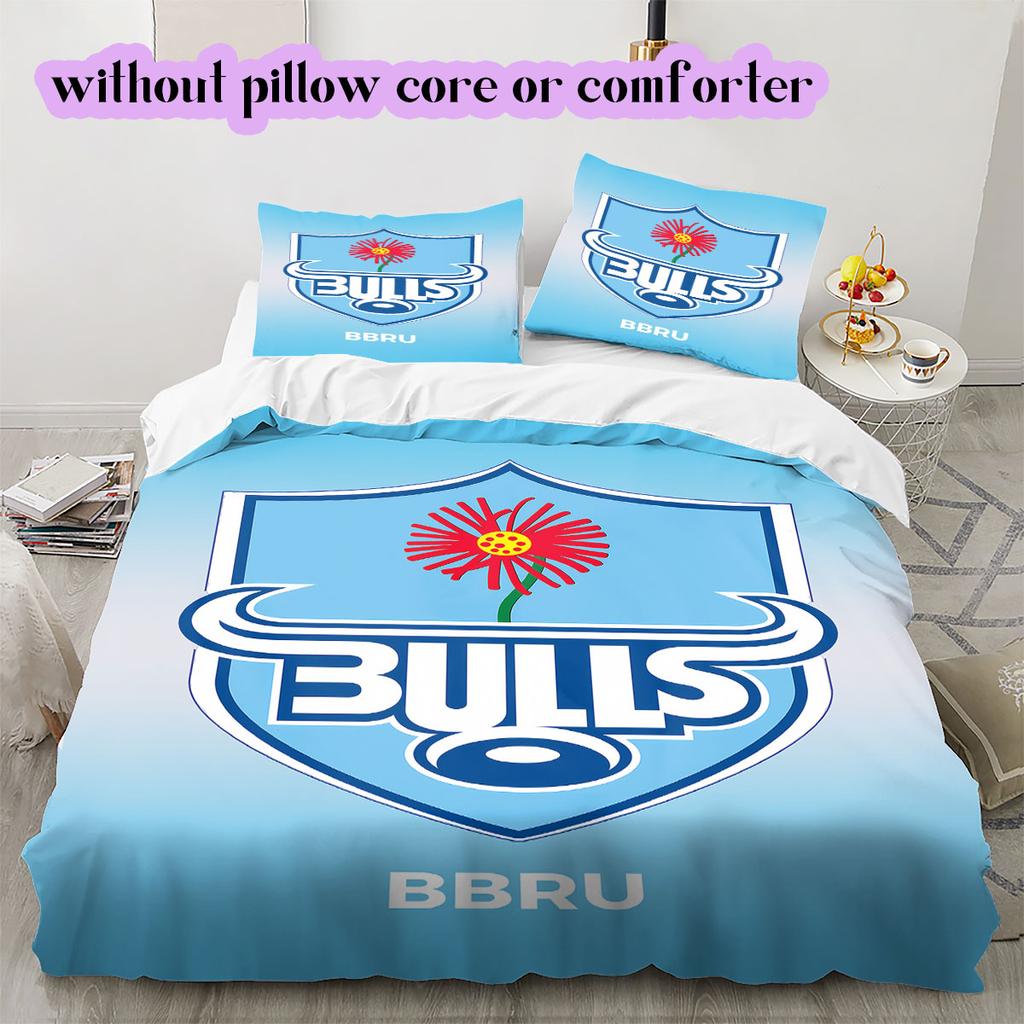 Rugby Club The Bulls Pattern Bedding,Quilt Set Quilt Cover Pillowcase Home Birthday Gift (1*duvet cover+2*pillowcase,without core)