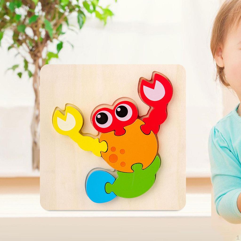 Wooden Jigsaw Puzzle Baby Montessori Challenging Ornament Shape Matching Brain Teasers