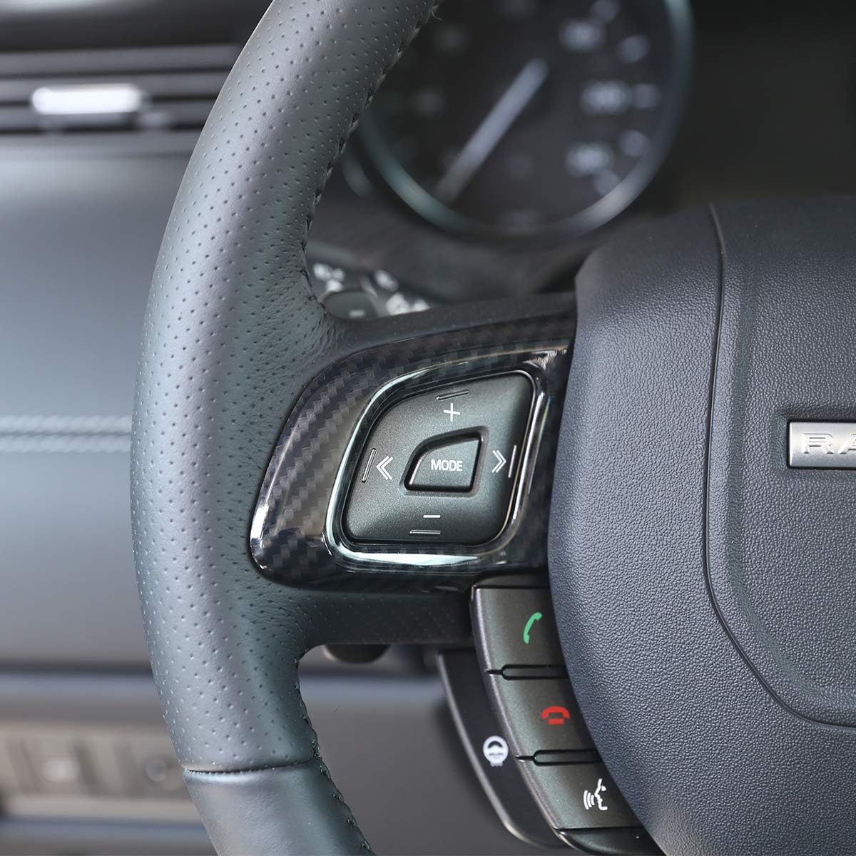 

ABS Carbon Fiber Style Car Steering Wheel Button Frame Trim for Land Rover Range Rover Evoque 2012-2017 Car Interior Modification Decorative