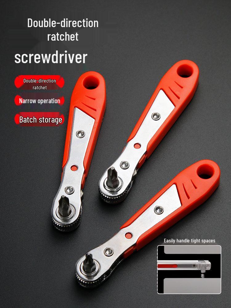 Right Angle Magnetic Ratchet Screwdriver Set with Phillips and Slotted Bits