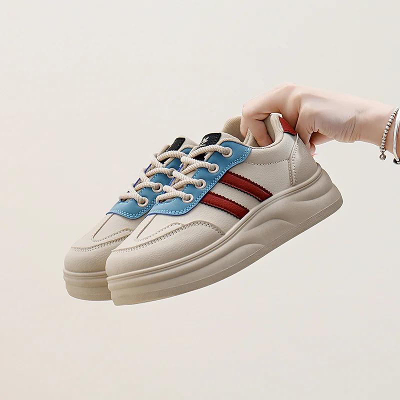 

Fashion Women Casual Shoes 2025 New Design Women s Vulcanized Shoes Retro Sports Shoes Fashion Chunky Sneakers Female 40 красный