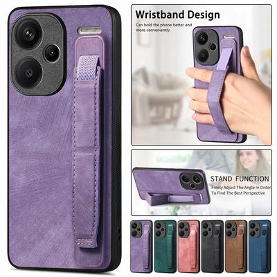 Wrist Strap Leather Phone Case for XiaoMi 15T 14T Pro 13T 12T 11T 10T POCO X7 Pro X6 X5 RedMi 13C 15C RedMi Note 13 12 Pro Plus 11 11S Holder Cover