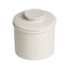 Simple Ceramic French Butter Crock with Lid Solid Color Butter Keeper Household Sealed Butter Storage Container Bread