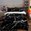 Black Marble Pattern Bedding Duvet Cover Sets Duvet Covers Pillowcases Gifts (1 * Duvet Cover 2 * Pillowcases, Without Duvet Insert)