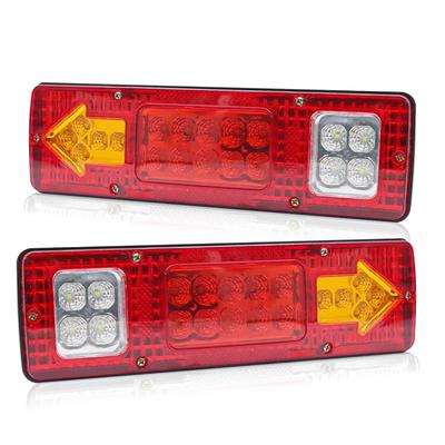 Xuzimaoyi Truck LED Tail Left and Right Rear Turn Square for Trailers and Light and Yellow Set of 2 Lights, Taillights, 24V, Signal/DRL/Brake Arrows,