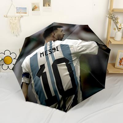 Maillot de l'Argentine de Messi Parapluie Automatique d'Extérieur Compact 8 baleines Léger Essentiel de Voyage Léger Parapluie Pliant Compact Cadeau Spirituel