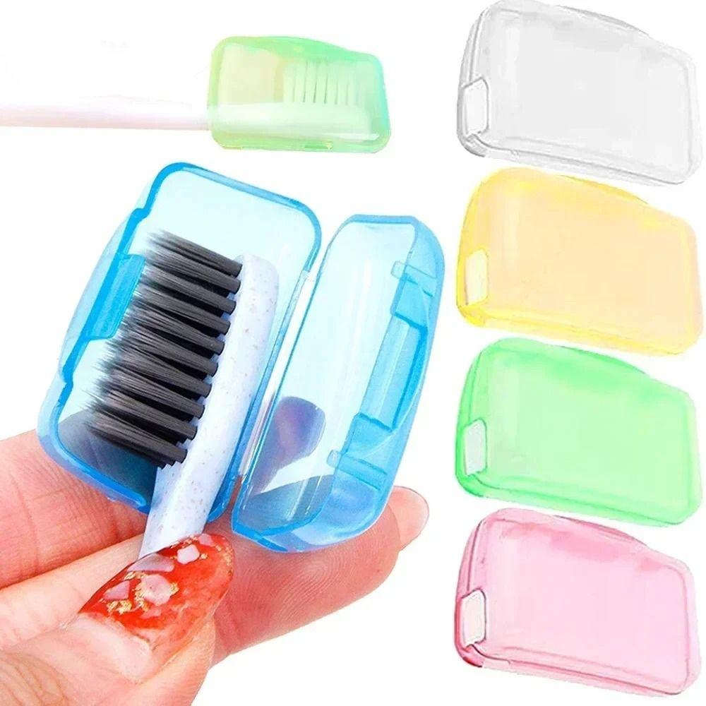 

5/10pcs Travel Hike Camping Toothbrush Case Cap Portable Toothbrush Storage Organizer blue