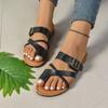 New Summer Plus Size Women's Toe Thong Fashion Flat Heel Casual Slide Sandals