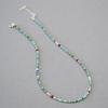 French niche design literary and retro Bohemian turquoise handmade beaded temperament extremely fine necklace collarbone chain